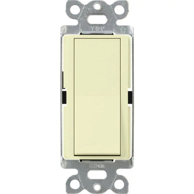 Lutron Claro Single Pole, On/Off Rocker Switch with Locator Light, 15A, Gloss Finish, CA-1PSNL-AL, Almond