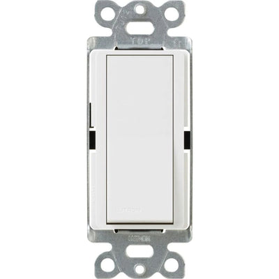 Lutron Claro Single Pole, On/Off Rocker Switch with Locator Light, 15A, Gloss Finish, CA-1PSNL-WH, White