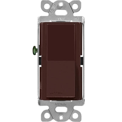 Lutron Claro Single Pole/3-Way, On/Off Rocker Switch, 15A, Gloss Finish, CA-3PS-BR, Brown