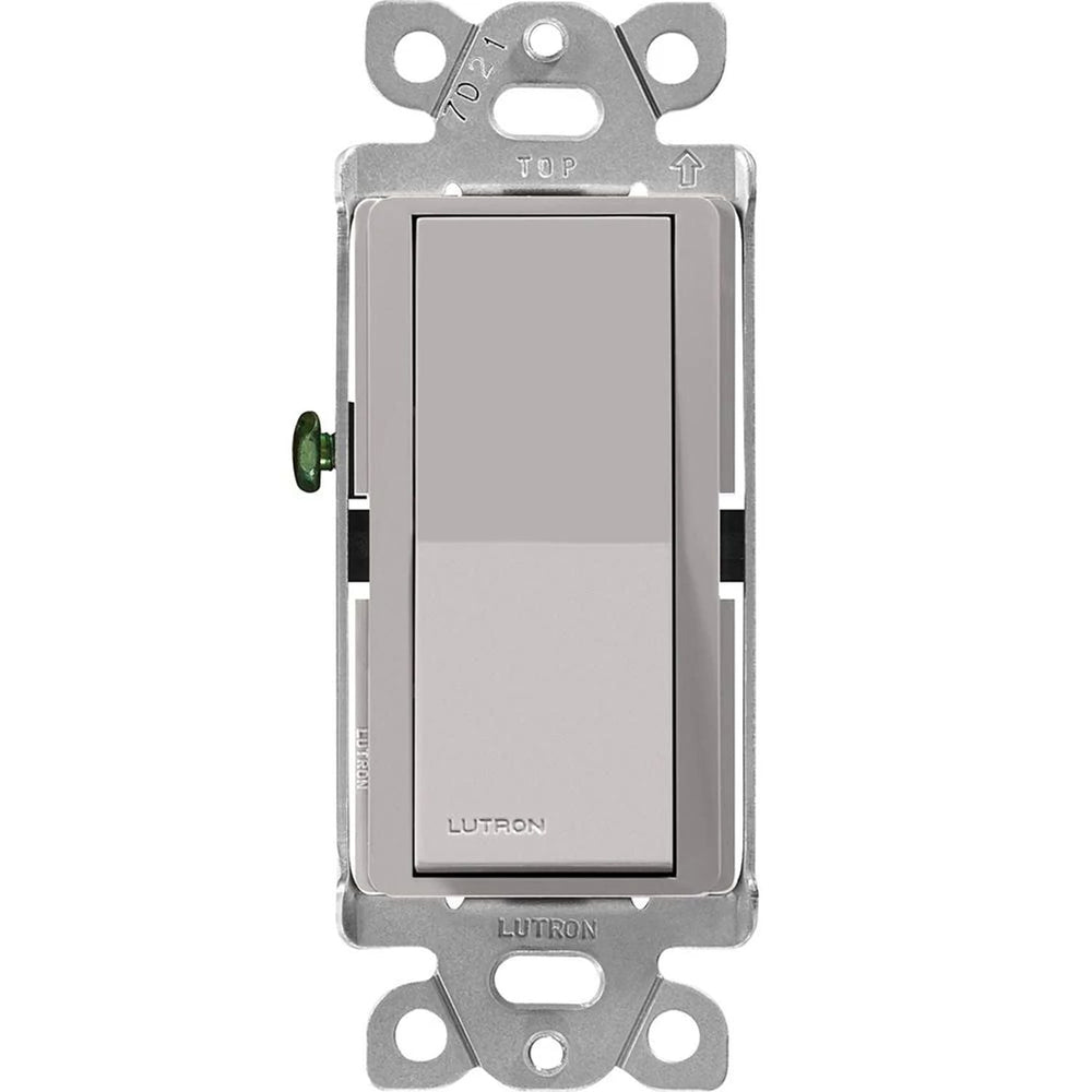 Lutron Claro Single Pole/3-Way, On/Off Rocker Switch, 15A, Gloss Finish, CA-3PS-GR, Gray