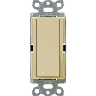 Lutron Claro Single Pole/3-Way, On/Off Rocker Switch, 15A, Gloss Finish, CA-3PS-IV, Ivory