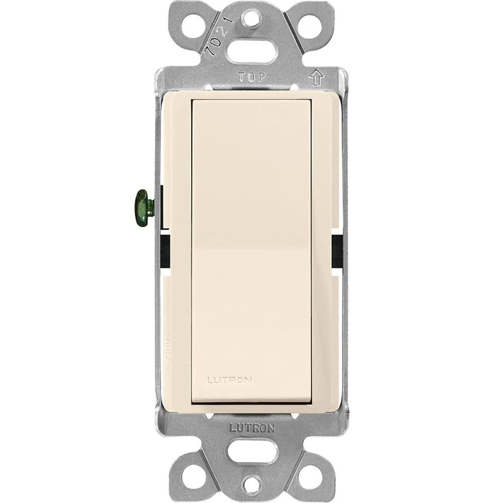 Lutron Claro Single Pole/3-Way, On/Off Rocker Switch, 15A, Gloss Finish, CA-3PS-LA, Light Almond