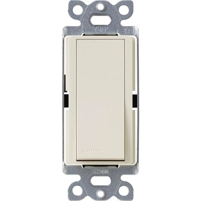 Lutron Claro Single Pole/3-Way, On/Off Rocker Switch with Locator Light, 15A, Gloss Finish, CA-3PSNL-LA, Light Almond