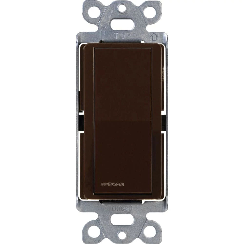 Lutron Claro 4-Way, On/Off Rocker Switch, 15A, Gloss Finish, CA-4PS-BR, Brown