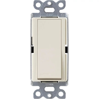 Lutron Claro 4-Way, On/Off Rocker Switch with Locator Light, 15A, Gloss Finish, CA-4PSNL-LA, Light Almond