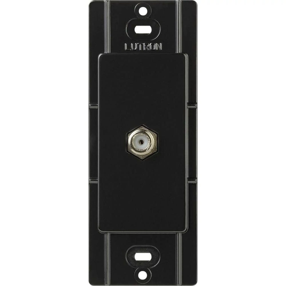 Lutron Claro Coaxial Cable Jack, F-Style, 75 Ohm Cable, Fits Decorator-Style Wall Plates, CA-CJ-BL, Black