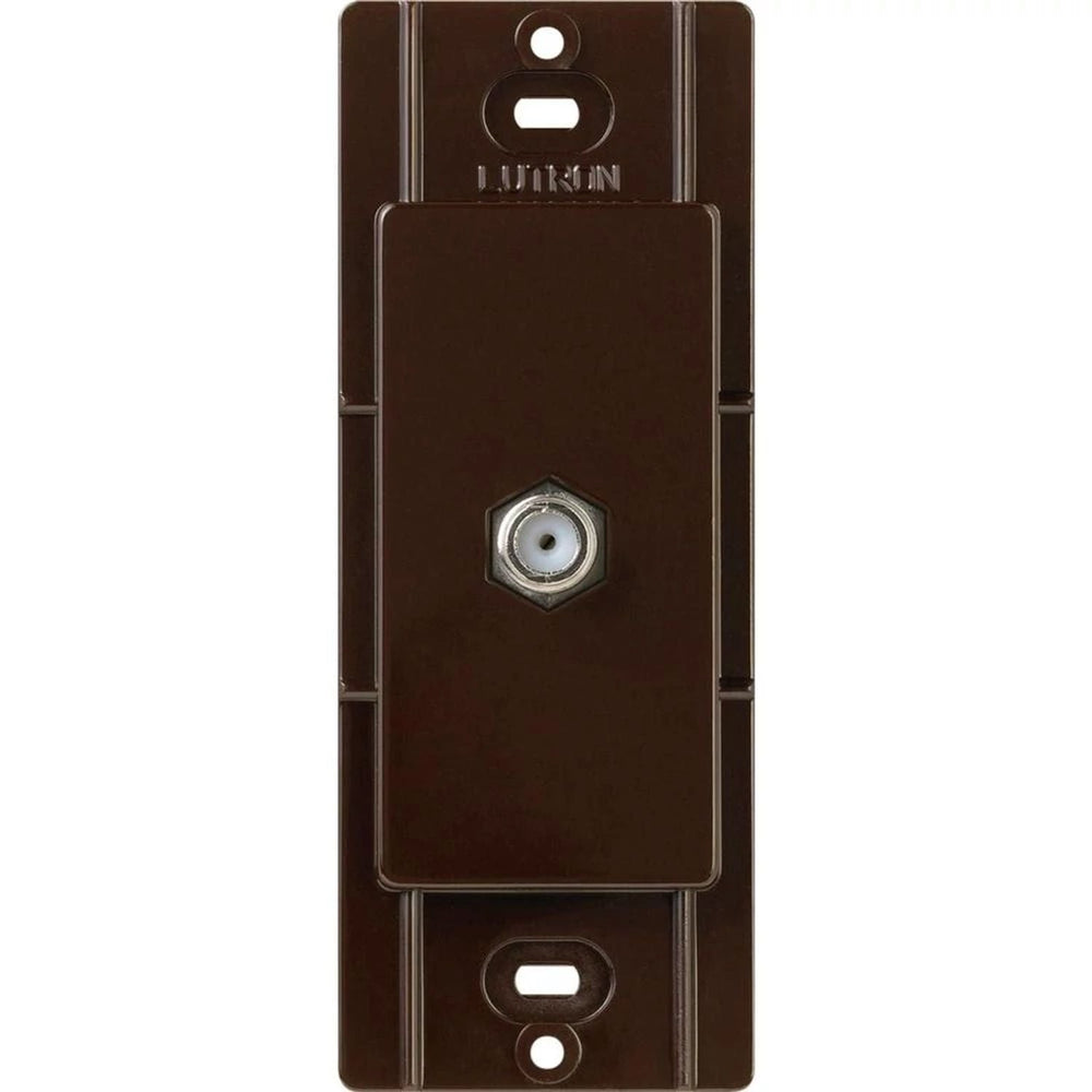 Lutron Claro Coaxial Cable Jack, F-Style, 75 Ohm Cable, Fits Decorator-Style Wall Plates, CA-CJ-BR, Brown