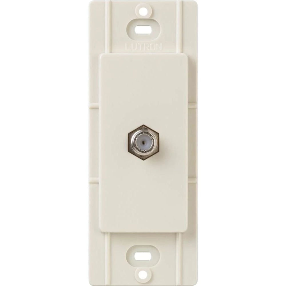 Lutron Claro Coaxial Cable Jack, F-Style, 75 Ohm Cable, Fits Decorator-Style Wall Plates, CA-CJ-LA, Light Almond