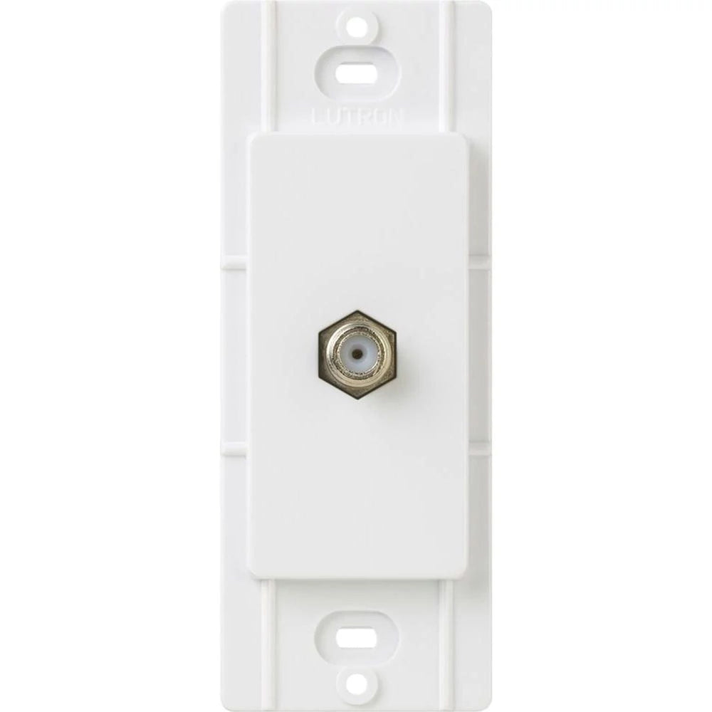 Lutron Claro Coaxial Cable Jack, F-Style, 75 Ohm Cable, Fits Decorator-Style Wall Plates, CA-CJ-WH, White