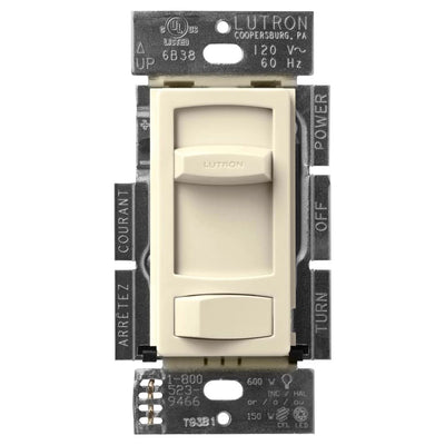 Lutron Skylark Contour LED+ Dimmer Switch, No Neutral Required, 150W LED or 600W Inc/Hal, 120V, Single Pole/3-Way, CTCL-153PH-AL, Almond