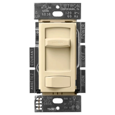 Lutron Skylark Contour LED+ Dimmer Switch, No Neutral Required, 150W LED or 600W Inc/Hal, 120V, Single Pole/3-Way, CTCL-153P-IV, Ivory