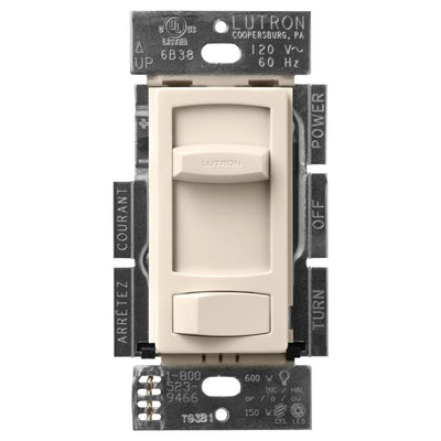 Lutron Skylark Contour LED+ Dimmer Switch, No Neutral Required, 150W LED or 600W Inc/Hal, 120V, Single Pole/3-Way, CTCL-153PH-LA, Light Almond