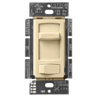 Lutron Skylark Contour Quiet 3-Speed Fan Control, No Neutral Required, 1.5A 3-Speed Ceiling Fan, 120V, Single Pole/3-Way, CTFSQ-F-IV, Ivory