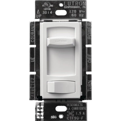 Lutron Skylark Contour Quiet 3-Speed Fan Control, No Neutral Required, 1.5A 3-Speed Ceiling Fan, 120V, Single Pole/3-Way, CTFSQ-FH-WH, White