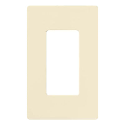 Lutron Claro 1 Gang Wall Plate for Decorator/Designer Paddle Switches and Dimmers, Gloss Finish, CW-1-AL, Almond