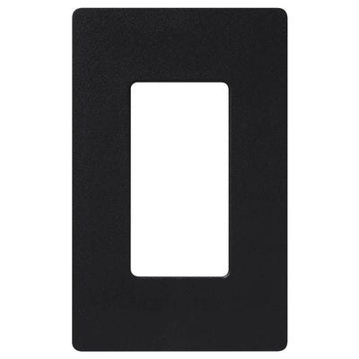 Lutron Claro 1 Gang Wall Plate for Decorator/Designer Paddle Switches and Dimmers, Gloss Finish, CW-1-BL, Black
