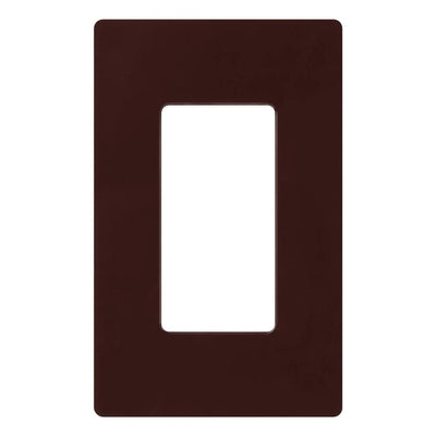 Lutron Claro 1 Gang Wall Plate for Decorator/Designer Paddle Switches and Dimmers, Gloss Finish, CW-1-BR, Brown