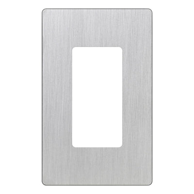 Lutron Claro 1 Gang Wall Plate for Decorator/Designer Paddle Switches and Dimmers, Gloss Finish, CW-1-SS, Stainless Steel