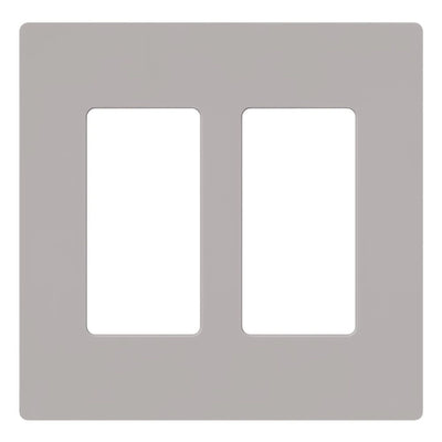 Lutron Claro 2 Gang Wall Plate for Decorator/Designer Paddle Switches and Dimmers, Gloss Finish, CW-2-GR, Gray