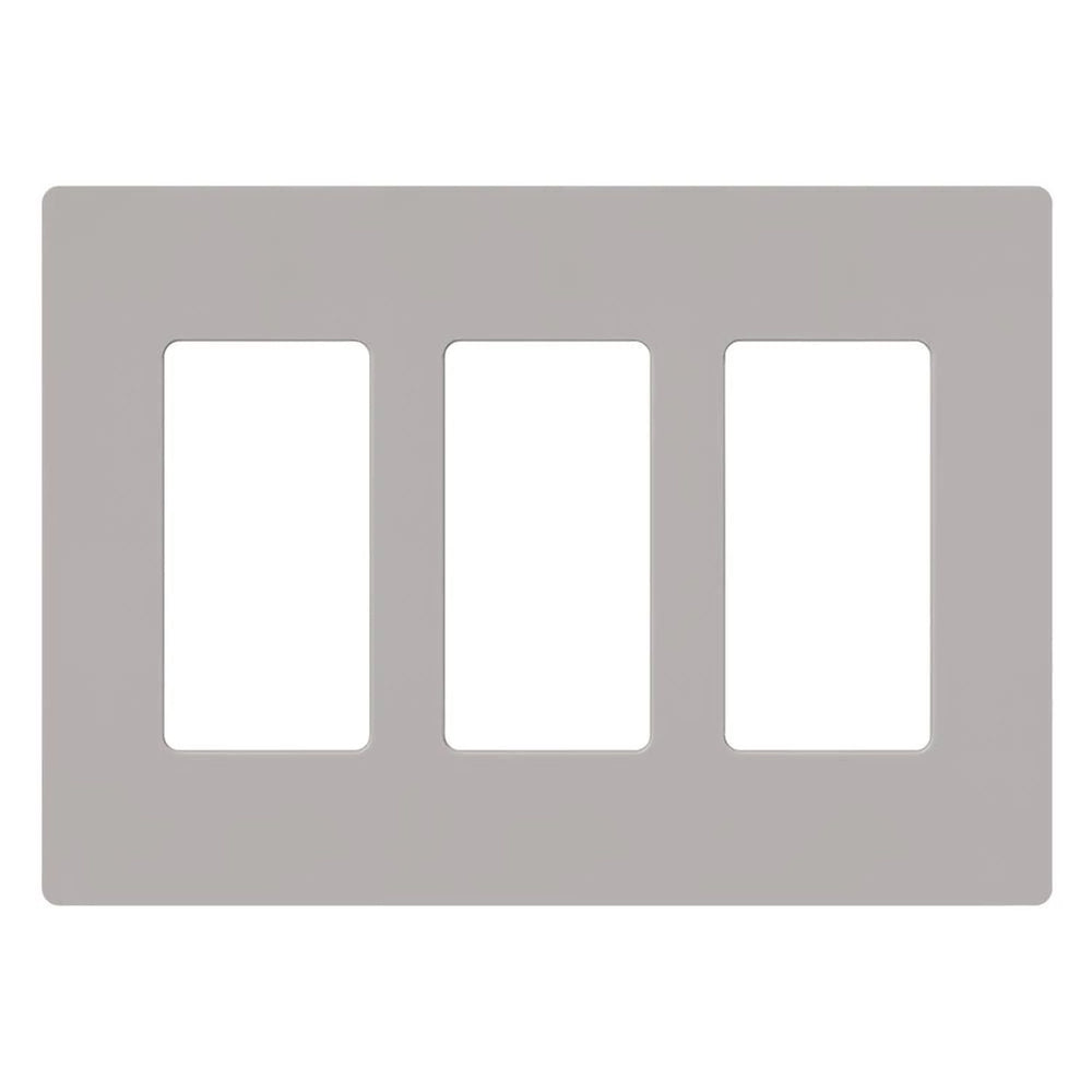 Lutron Claro 3 Gang Wall Plate for Decorator/Designer Paddle Switches and Dimmers, Gloss Finish, CW-3-GR, Gray