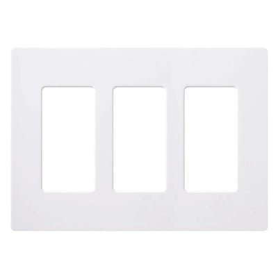 Lutron Claro 3 Gang Wall Plate (24-Pack) for Decorator/Designer Paddle Switches and Dimmers, Gloss Finish, CW-3-WH-24, White