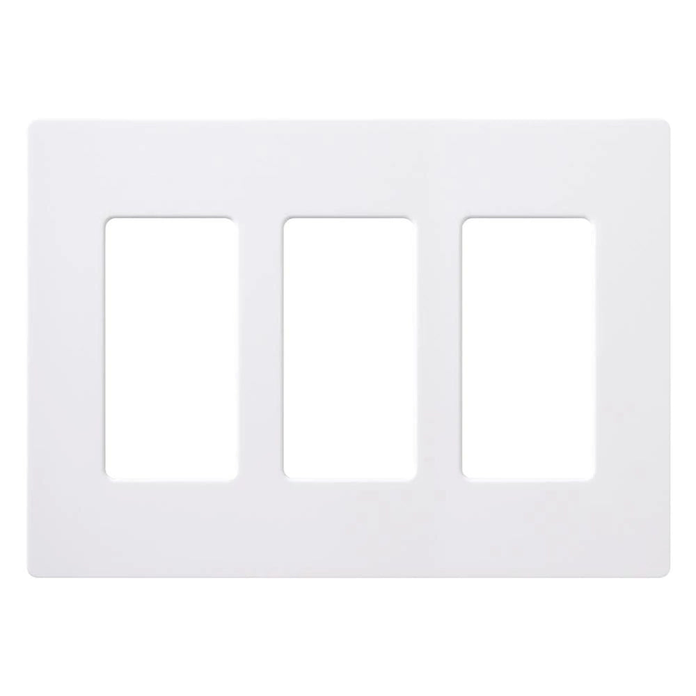 Lutron Claro 3 Gang Wall Plate for Decorator/Designer Paddle Switches and Dimmers, Gloss Finish, CW-3-WH, White