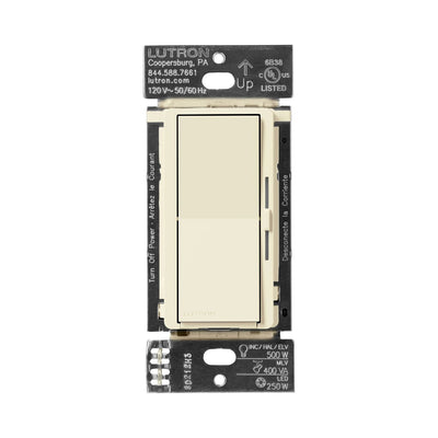 Lutron Diva Dimmer Switch - LED+ Pro Max, 250W LED/500W ELV/400VA MLV, Neutral Optional, Single Pole/Multi-Location, 120V, DV-PRO-AL, Almond