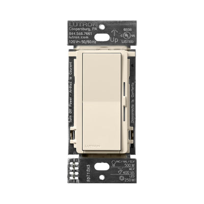 Lutron Diva Dimmer Switch - LED+ Pro Max, 250W LED/500W ELV/400VA MLV, Neutral Optional, Single Pole/Multi-Location, 120V, DV-PRO-LA, Light Almond