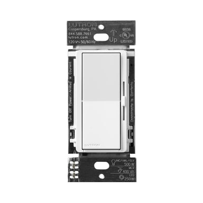 Lutron Diva Dimmer Switch - LED+ Pro Max, 250W LED/500W ELV/400VA MLV, Neutral Optional, Single Pole/Multi-Location, 120V, DV-PRO-WH, White