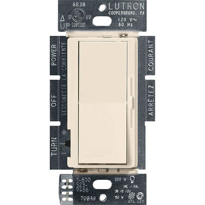 Lutron Diva LED+ Dimmer Switch, 150W LED, Single Pole/3-Way, No Neutral Required, 120V, DVCL-153P-LA, Light Almond