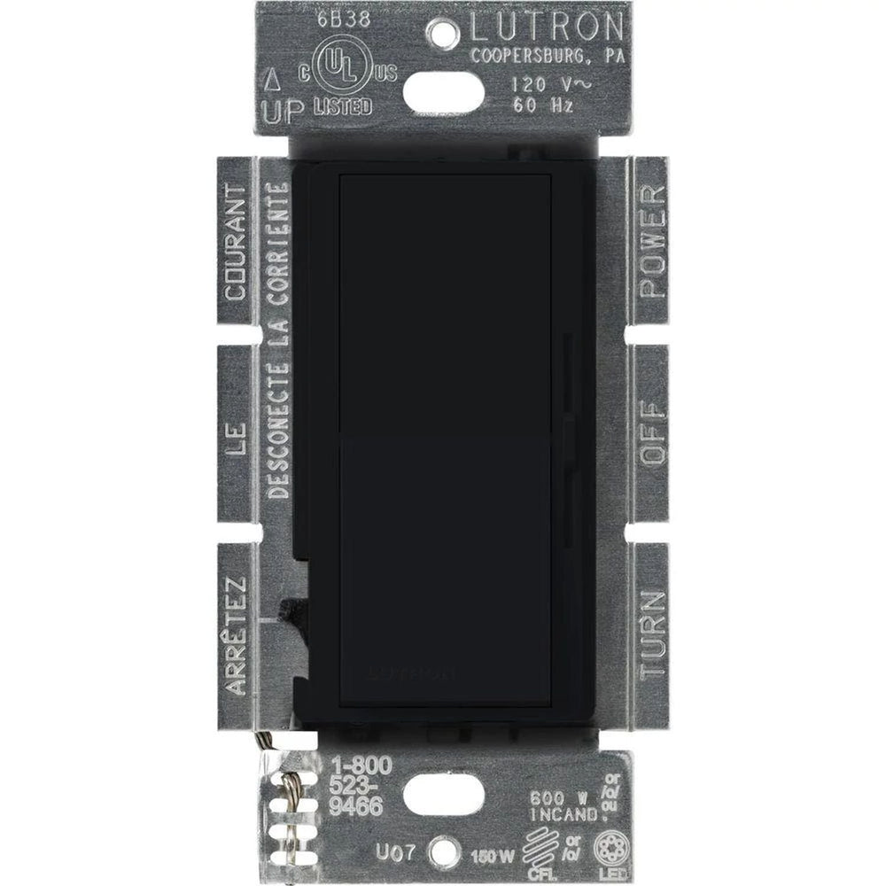 Lutron Diva LED+ Dimmer Switch, 250W LED, Single Pole/3-Way, No Neutral Required, 120V, DVCL-253P-BL, Black