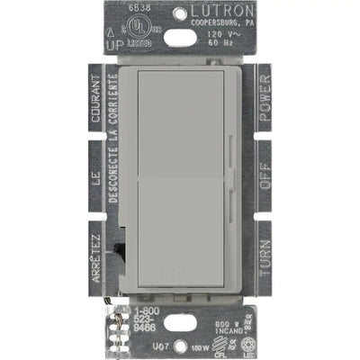 Lutron Diva LED+ Dimmer Switch, 250W LED, Single Pole/3-Way, No Neutral Required, 120V, DVCL-253P-GR, Gray