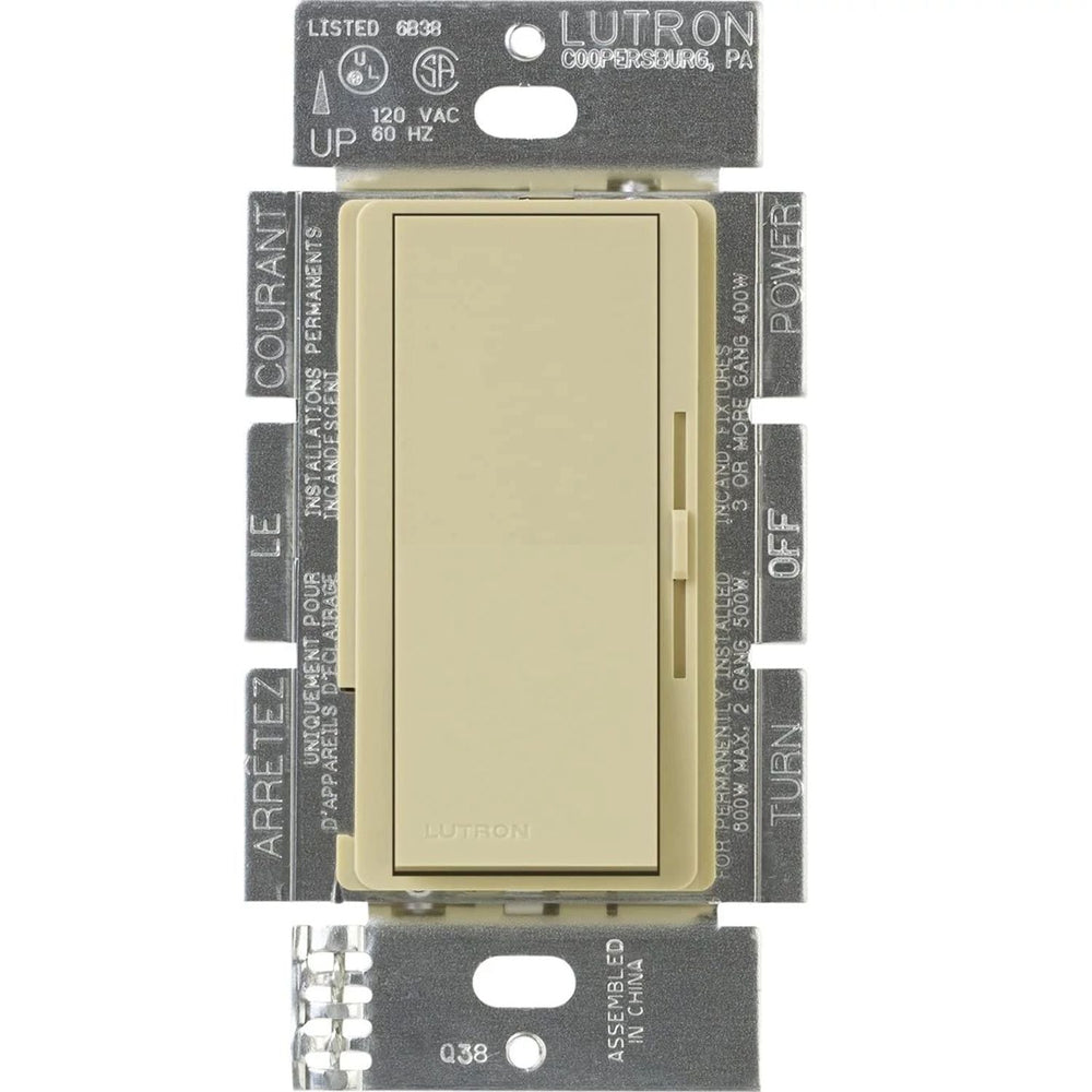 Lutron Diva ELV Dimmer Switch, 300W, Single Pole, Neutral Required, 120V, DVELV-300P-IV, Ivory