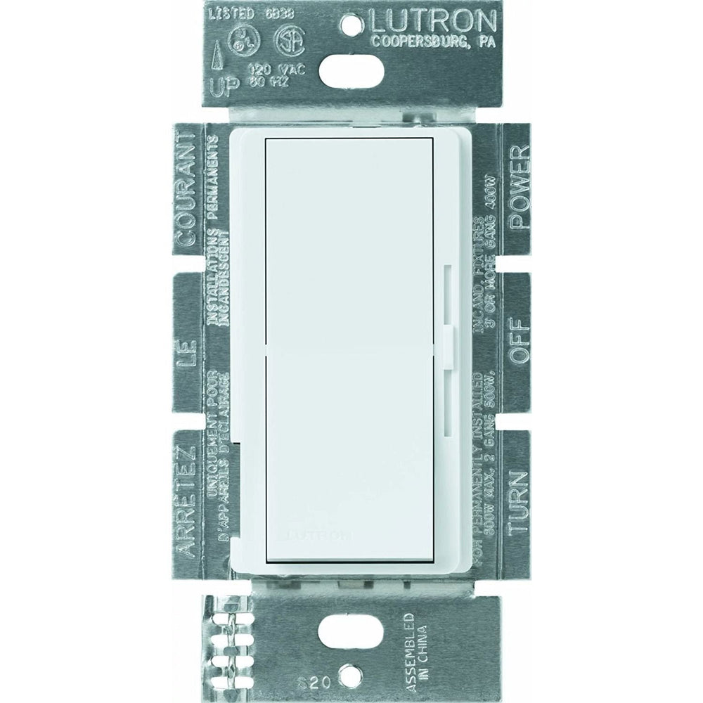 Lutron Diva ELV Dimmer Switch, 300W, Single Pole, Neutral Required, 120V, DVELV-300P-WH, White