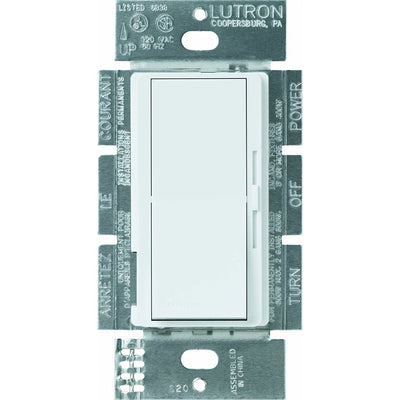 Lutron Diva ELV Dimmer Switch, 300W, Single Pole, Neutral Required, 120V, DVELV-300P-WH, White
