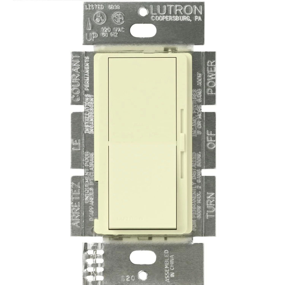 Lutron Diva ELV Dimmer Switch, 300W, Single Pole/3-Way, Neutral Required, 120V, DVELV-303P-AL, Almond