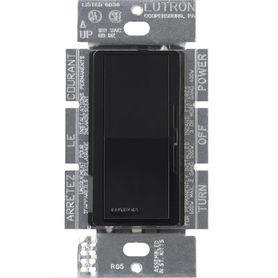Lutron Diva ELV Dimmer Switch, 300W, Single Pole/3-Way, Neutral Required, 120V, DVELV-303P-BL, Black