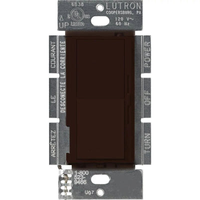 Lutron Diva 3-Speed Fan Control, 2.0A , Single Pole/3-Way, No Neutral Required, 120V, DVFSQ-F-HO-BR, Brown