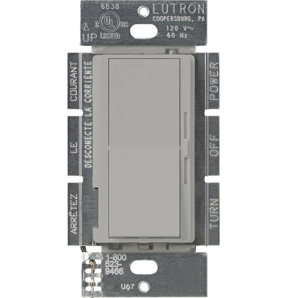 Lutron Diva 3-Speed Fan Control, 1.5A, Single Pole/3-Way, No Neutral Required, 120V, DVFSQ-F-GR, Gray