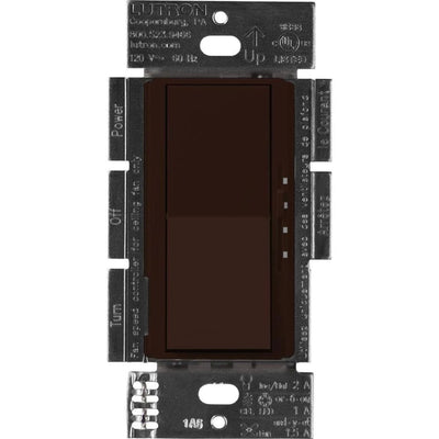 Lutron Diva 3-Speed Fan Control and On/Off Light Switch, 1.5A Fan, 1A LED, Single Pole/3-Way, No Neutral Required, 120V, DVFSQ-LF-BR, Brown