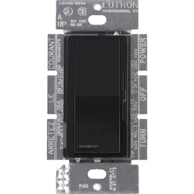 Lutron Diva MLV Dimmer Switch w/ Night Light, 800W (1000VA), Single Pole/3-Way, No Neutral Required, 120V, DVLV-103P-BL, Black