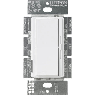 Lutron Diva MLV Dimmer Switch w/ Night Light, 800W (1000VA), Single Pole, No Neutral Required, 120V, DVLV-10P-WH, White