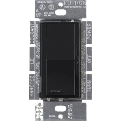 Lutron Diva MLV Dimmer Switch w/ Night Light, 450W (600VA), Single Pole, No Neutral Required, 120V, DVLV-600P-BL, Black