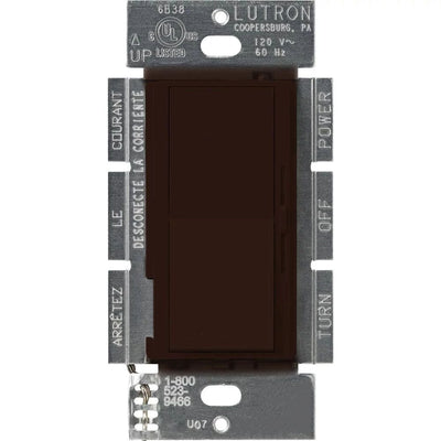 Lutron Diva MLV Dimmer Switch w/ Night Light, 450W (600VA), Single Pole, No Neutral Required, 120V, DVLV-600P-BR, Brown