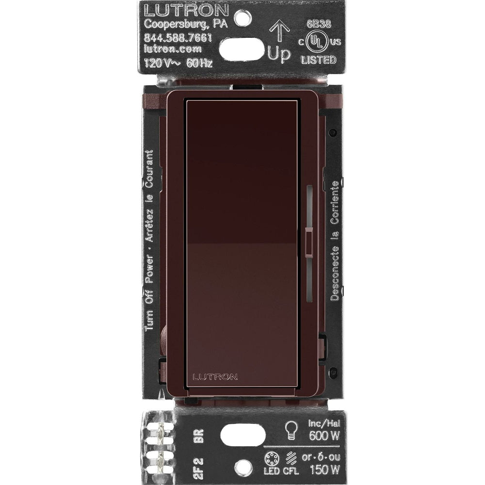 Lutron Diva Smart Dimmer Switch for Caseta, 150W LED, Single Pole, No Neutral Required, 120V, DVRF-6L-BR, Brown
