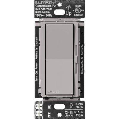 Lutron Diva Smart Dimmer Switch for Caseta, 150W LED, Single Pole, No Neutral Required, 120V, DVRF-6L-GR, Gray