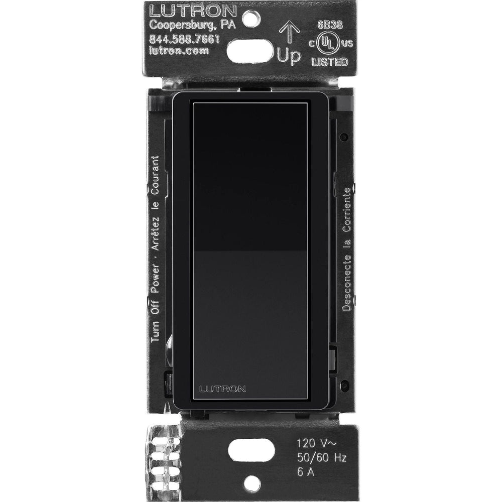 Lutron Claro Smart Accessory Switch, Only For Use With Diva Smart Dimmer Switch/Claro Smart Switch, Multi-Location On/Off, DVRF-AS-BL, Black