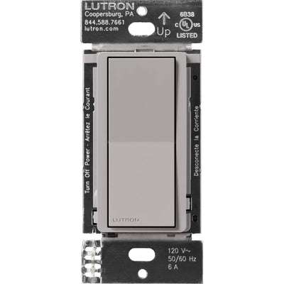 Lutron Claro Smart Accessory Switch, Only For Use With Diva Smart Dimmer Switch/Claro Smart Switch, Multi-Location On/Off, DVRF-AS-GR, Gray
