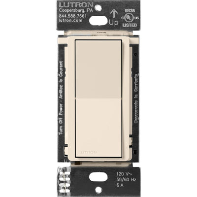 Lutron Claro Smart Accessory Switch, Only For Use With Diva Smart Dimmer Switch/Claro Smart Switch, Multi-Location On/Off, DVRF-AS-LA, Light Almond