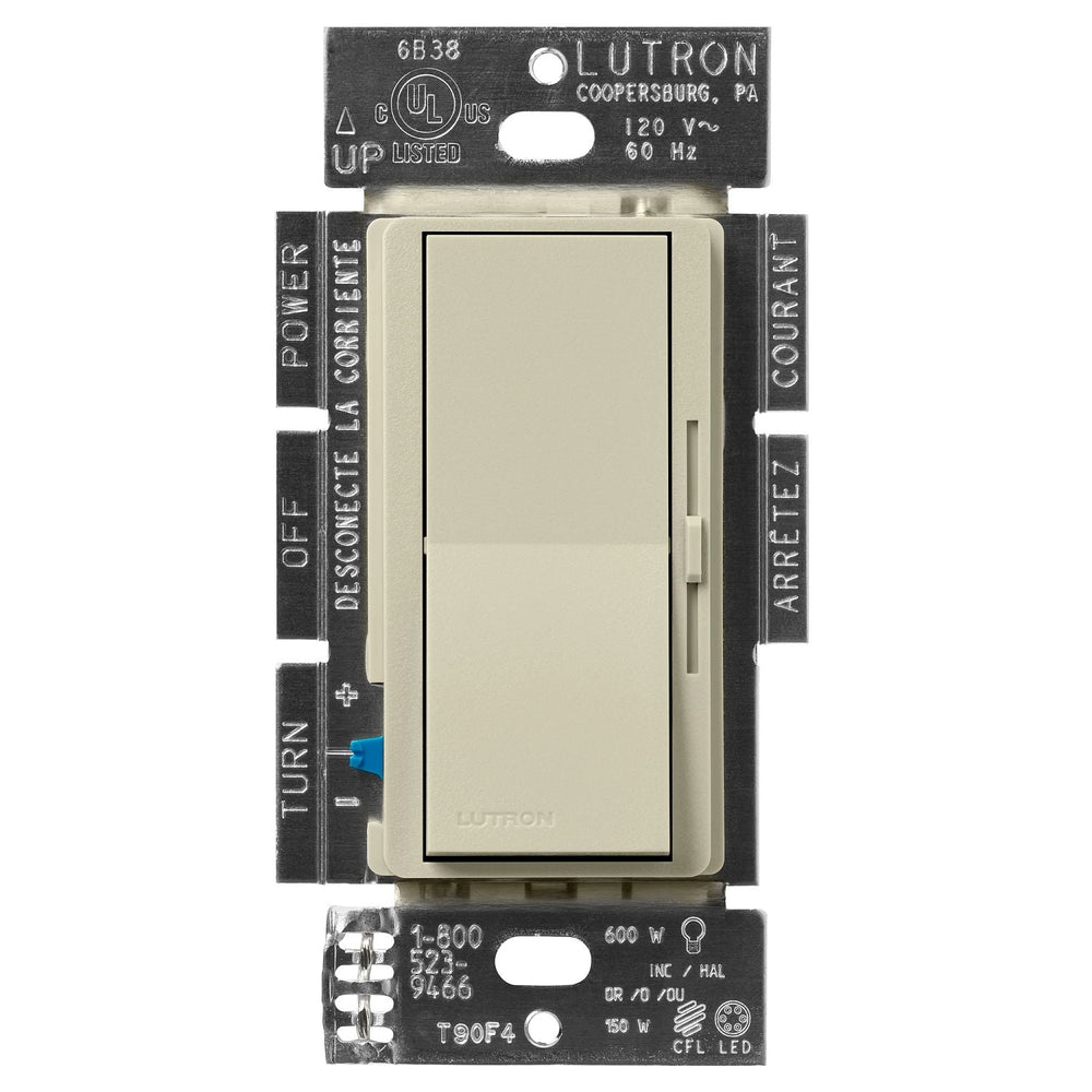 Lutron Diva LED+ Dimmer Switch, 150W LED, Single Pole/3-Way, No Neutral Required, 120V, DVSCCL-153P-CY, Clay